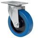Přepravní kolečka, otočná s upevňovací deskou, elastická kolečka z pevné pryže, modré